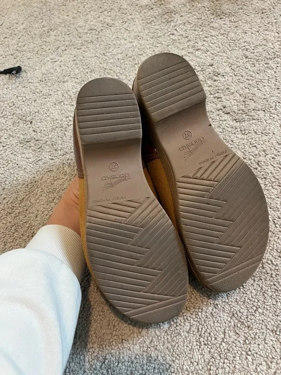 Dansko Leather & Suede Brown Clogs - Picture 7 of 7